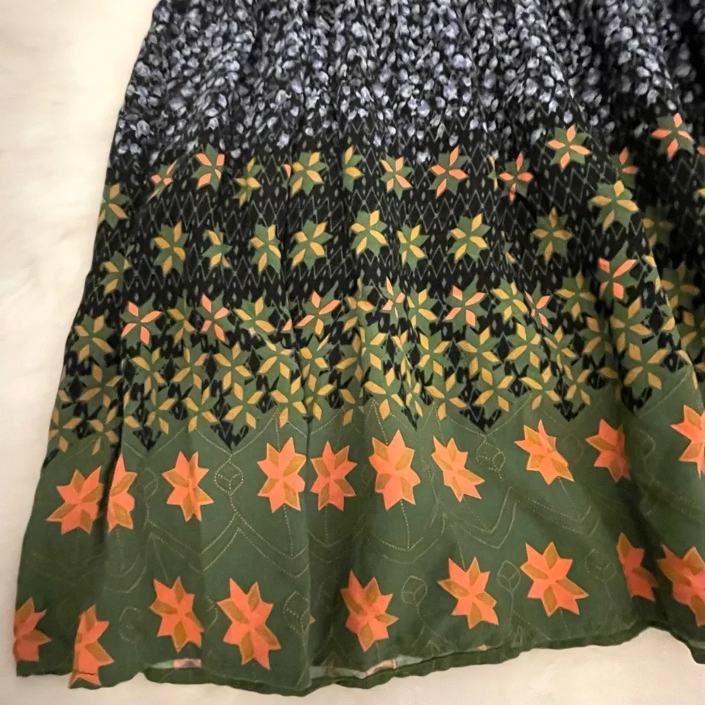 NWT Easel Blue & Green Jewel Tone Floral Patchwork Tiered Long Dress - Picture 15 of 15